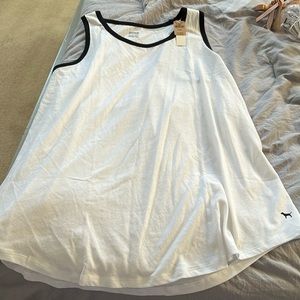 PINK white and black tank top - NWT